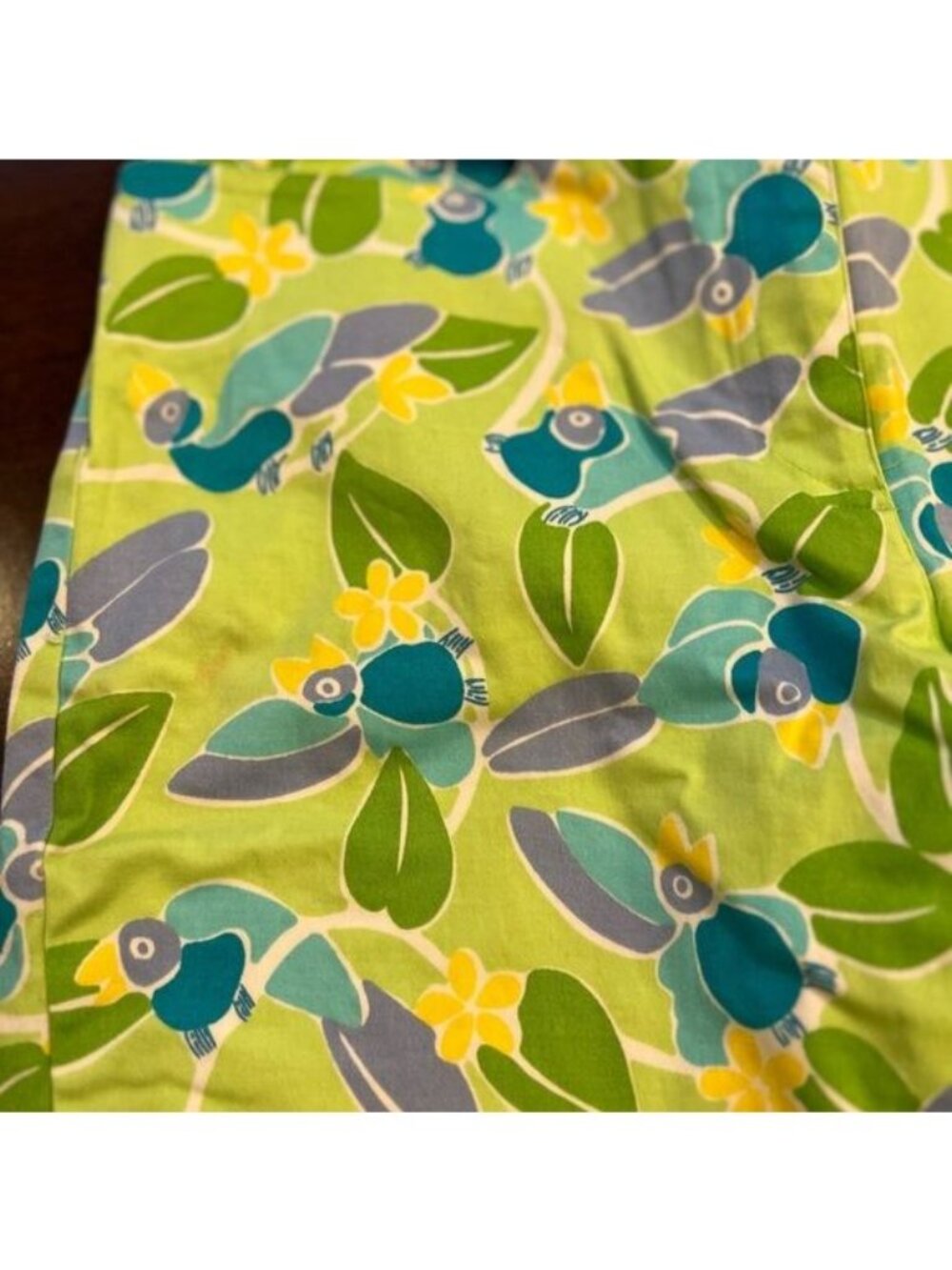 Lilly Pulitzer white label vintage pants size 2 Lime green with floral and birds - Picture 13 of 13